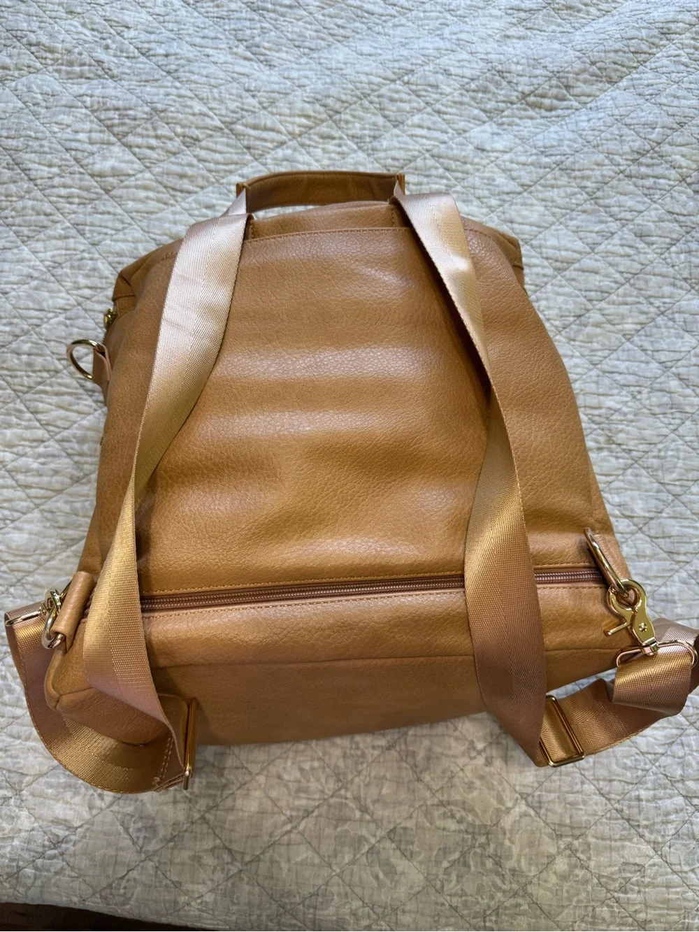 Faux Leather Diaper Bag Backpack